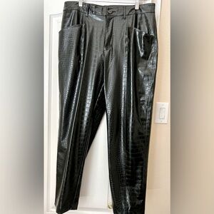 A new day Black faux snake skin leather pants size 12